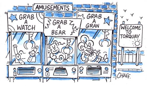 'Grab-a-gran' arcade game.