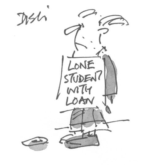 Lone student with loan.