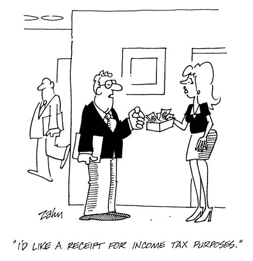 'I'd like a receipt for income tax purposes.'
