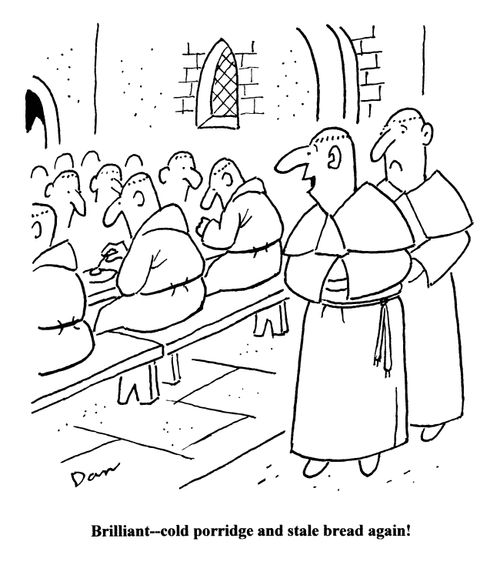 'Brilliant - cold porridge and stale bread again!'