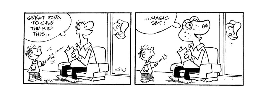 'Great idea to give the kid this magic set!'