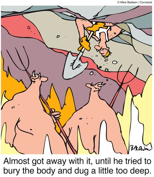 Almost got away with it, until he tried to bury the body and dug a little too deep.