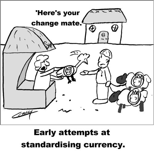 Early attempts at standardising currency.