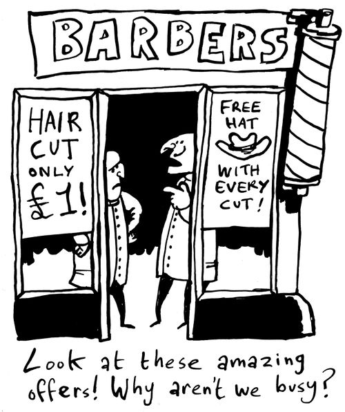 'Look at these amazing offers! Why aren't we busy?'