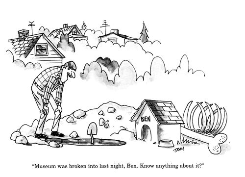 'Museum was broken into last night, Ben.  Know anything about it?'
