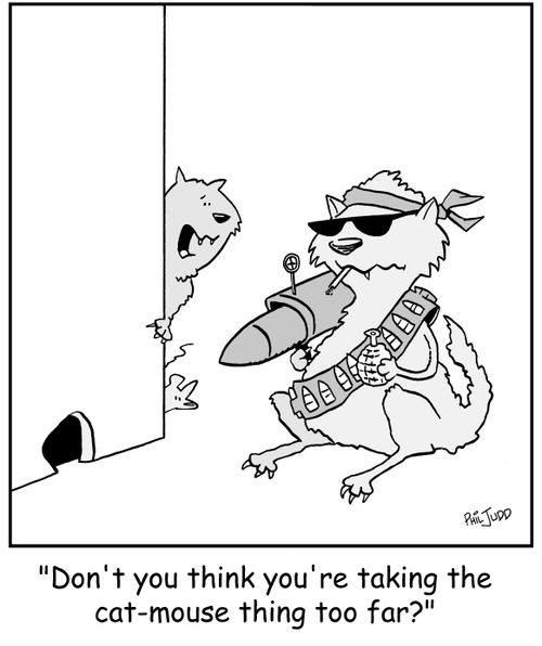 'Don't you think you're taking the cat-mouse thing too far?'