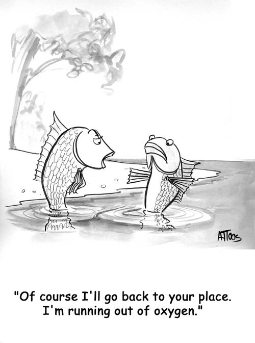'Of course I'll go back to your place. I'm running out of oxygen.'