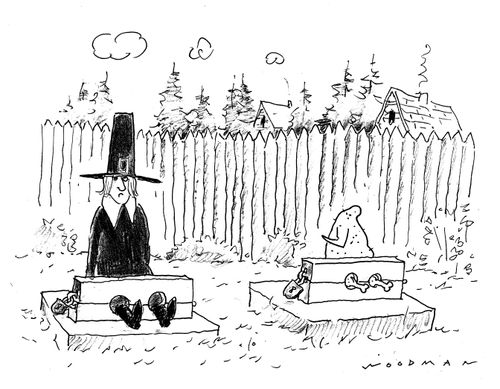Pilgrim and Turkey in Stocks.