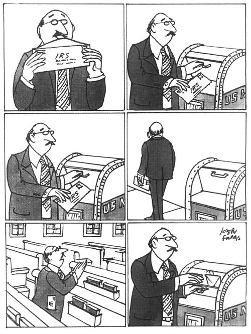 Man posting letter to the IRS.
