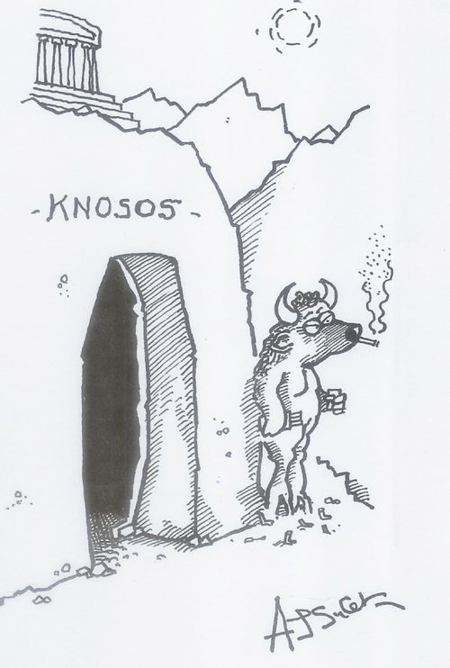Knosos - Minotaur smoking ban.