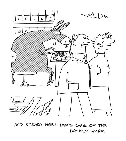 'And Steven here takes care of the donkey work.'