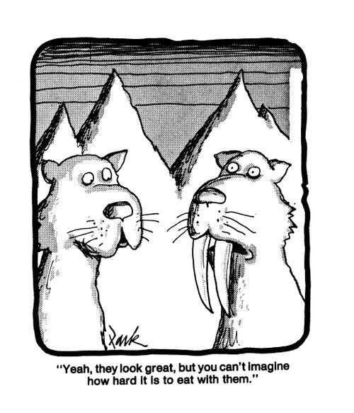 'Yeah, they look great, but you can't imagine how hard it is to eat with them.'