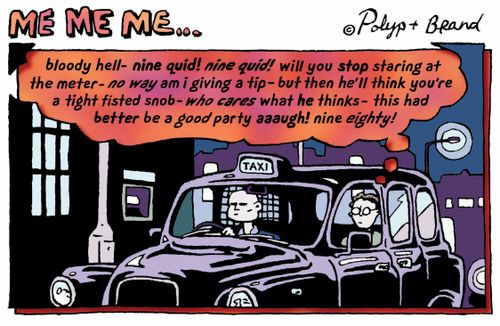 Nine eighty for a taxi! This had better be a good party!