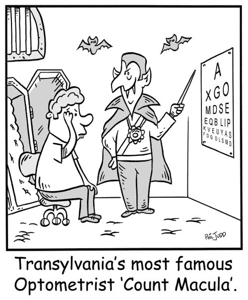 'Transylvania's most famous Optometrist 'Count Mracula'.'