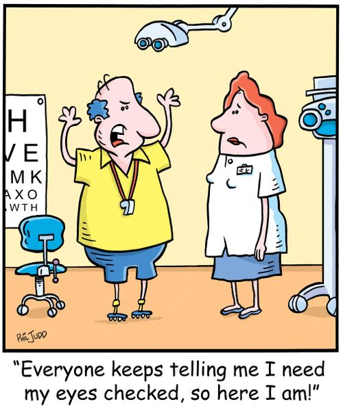 'Everyone keeps telling me I need my eyes checked, so here I am!'