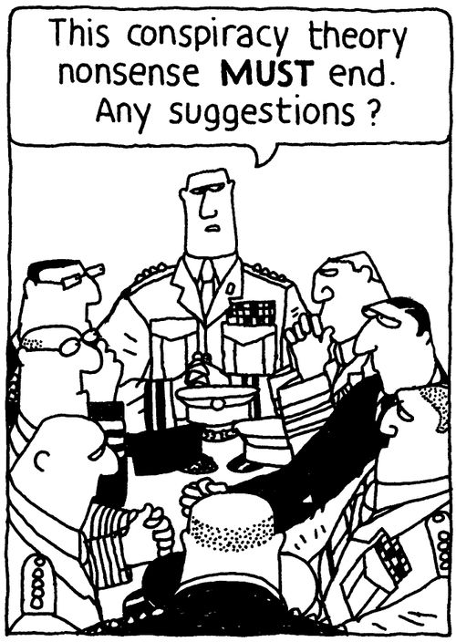 'This conspiracy theory nonsense MUST end. Any suggestions?'