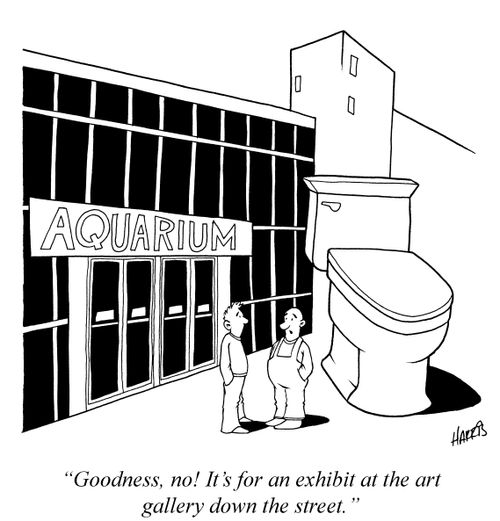 'Goodness, no! It's for an exhibit at the art gallery down the street.'