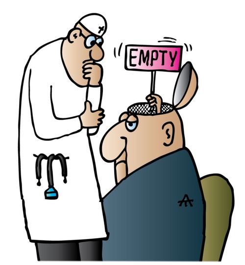 Doctor finds a man with an empty head.