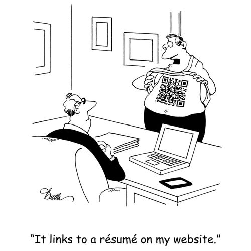 'It links to a résumé on my website.'