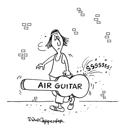 Air guitar springs leak.