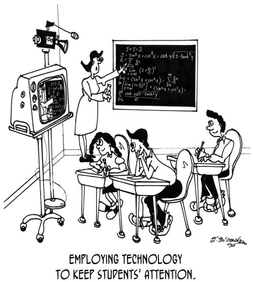 Employing technology to keep students' attention.