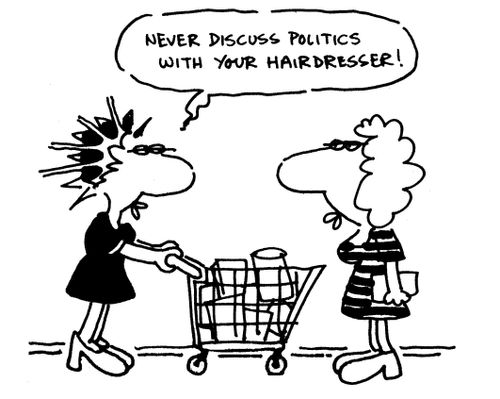 'Never discuss politics with your hairdresser.'
