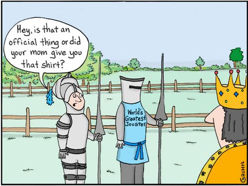 'Hey, is that an official thing or did your mom give you that shirt?'