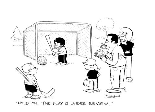 'Hold on, the play is under review.'