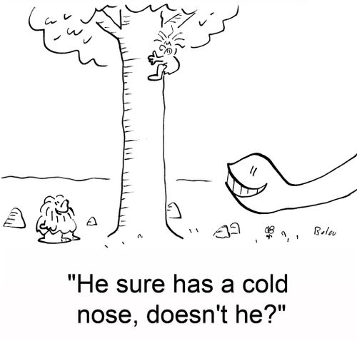 'He sure has a cold nose, doesn't he?'