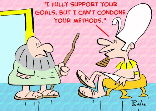 'I fully support your goals, but I can't condone your methods.'