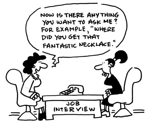 'Now is there anything you want to ask me? For example, 'where did you get that fantastic necklace?''