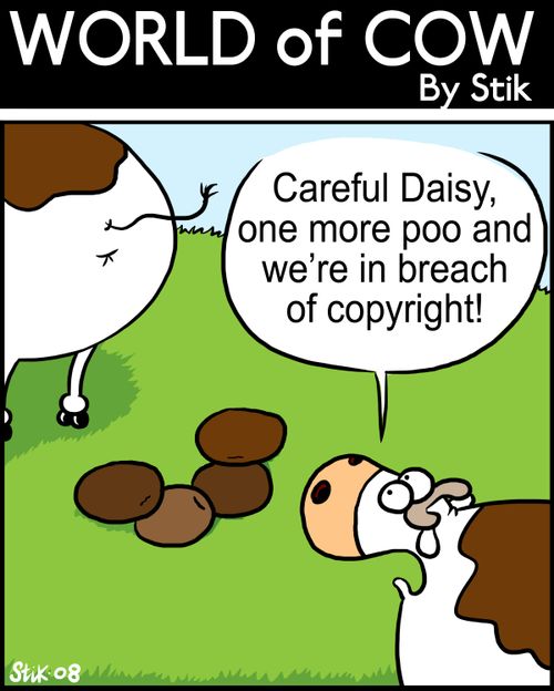 'Careful Daisy, one more poo and we're in breach of copyright!'