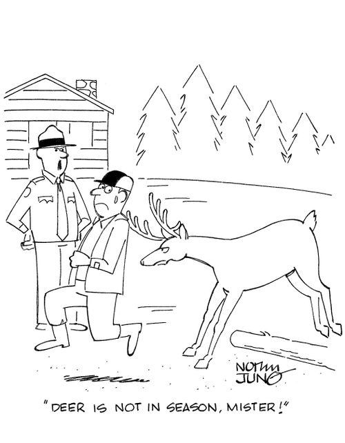 'Deer is not in season, mister!'