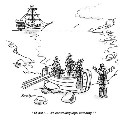 'At last!... No controlling legal authority!'