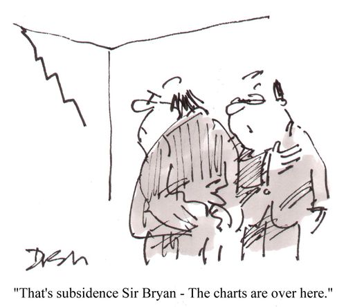 'That's subsidence Sir Bryan - The charts are over here.'
