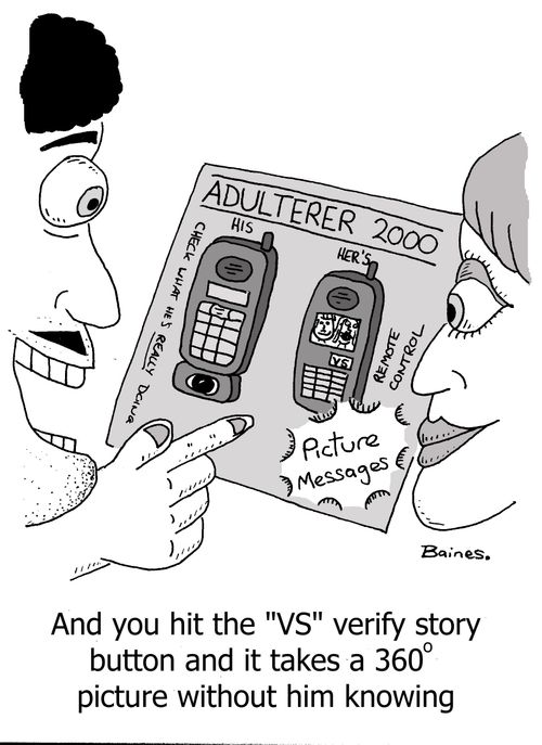 Picture messaging - '...and you hit the 'VS' verify story button and it takes a 360 degree picture without him knowing'