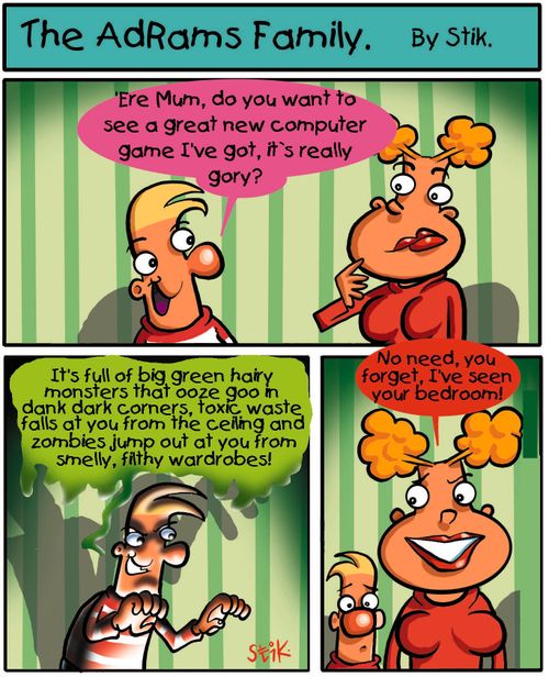 The AdRams Family no.28 -  Gory computer game