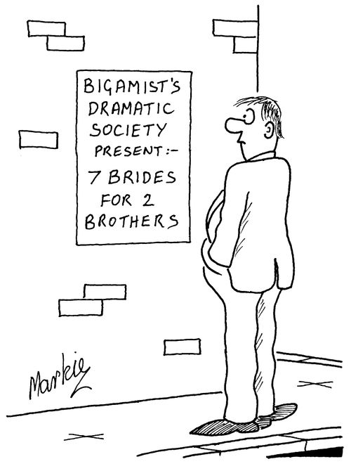 'Bigamists dramatic society present:  7 brides for 2 Brothers'