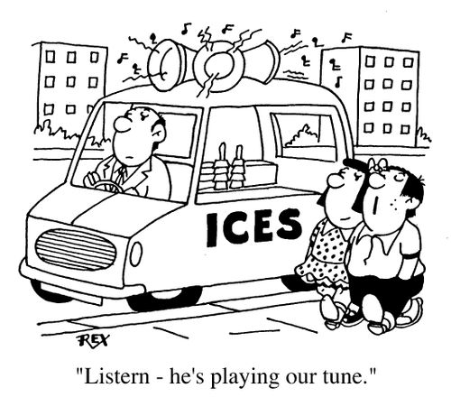 "Listen - he's playing our tune."