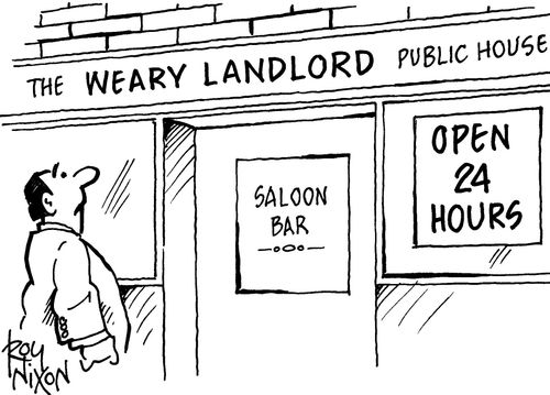 The Weary Landlord public house.