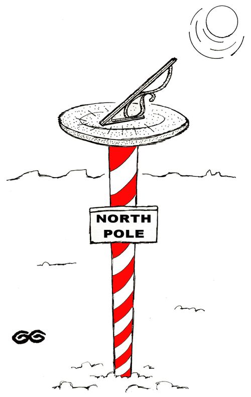 North Pole with Sundial.
