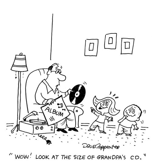 'Wow! Look at the size of Grandpa's CD.'