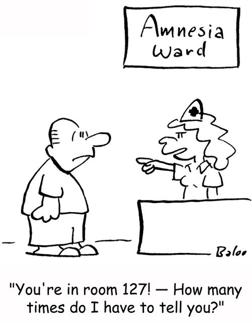 'You're in room 127! -- How many times do I have to tell you?'
