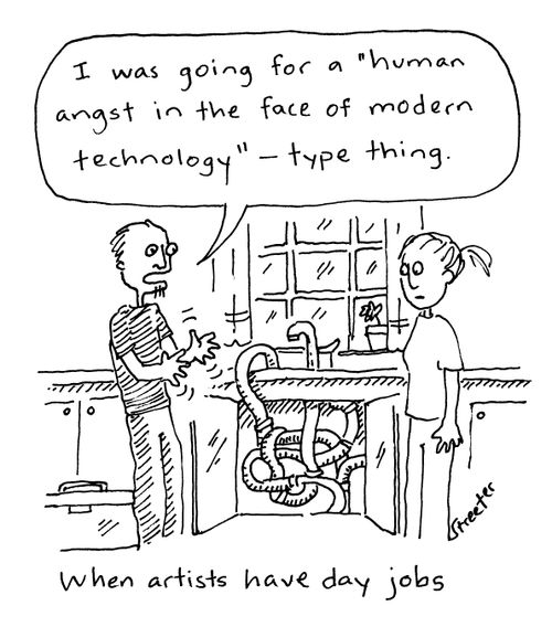 When artists have day jobs.