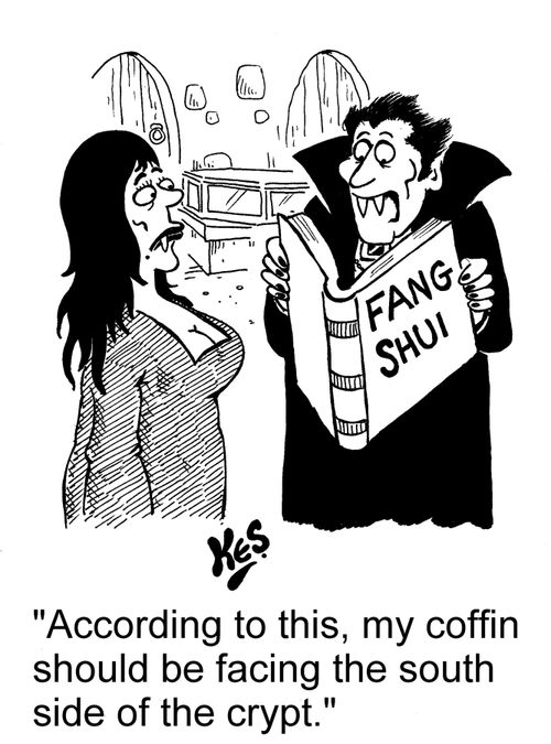'According to this, my coffin should be facing the south side of the crypt.'