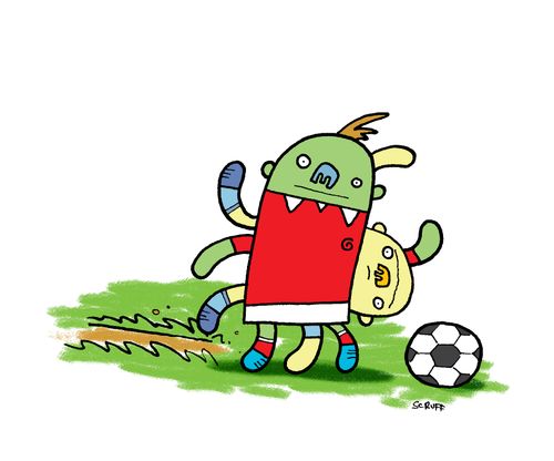A sliding tackle with an unusual outcome.