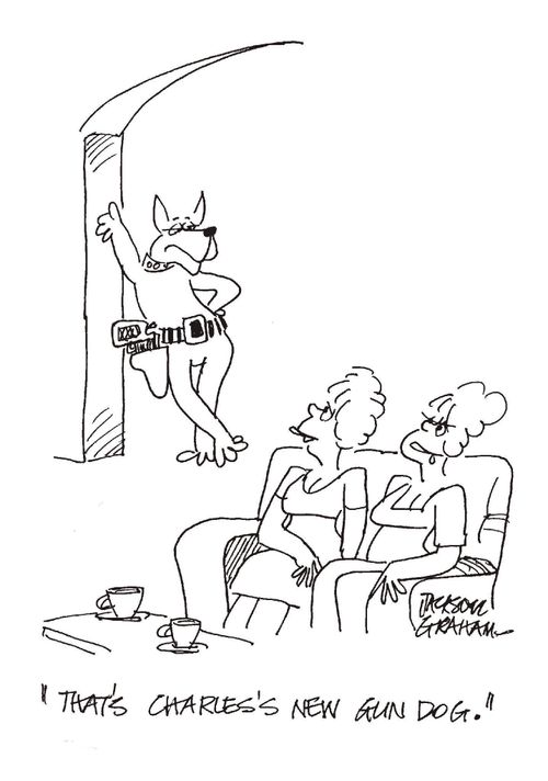 "That's Charles' new gun dog."