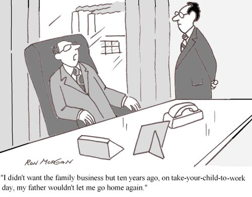 "I didn't want the family business but ten years ago, on take your child to work day, my father wouldn't let me go home again."