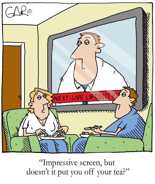 'Impressive screen, but doesn't it put you off your tea?'
