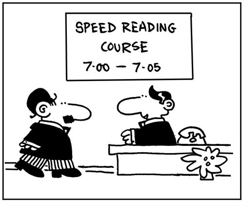 'Speed reading course 7.00 to 7.05.'